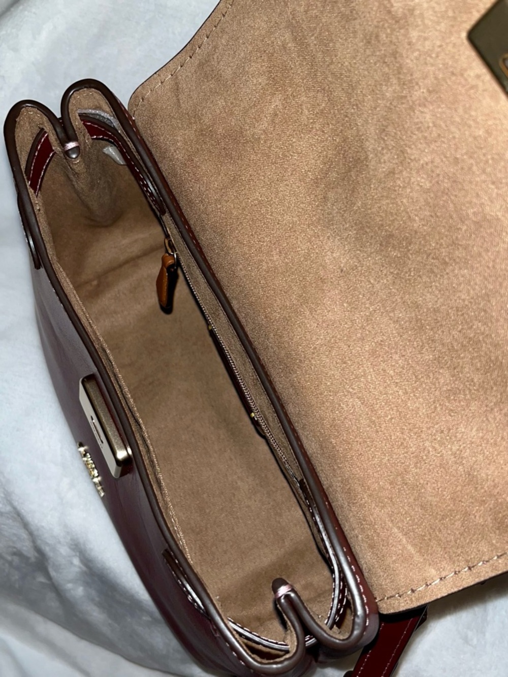 Coach Emory Top Handle Crossbody Satchel Smooth Leather Maroon CCE54 - Picture 8 of 11